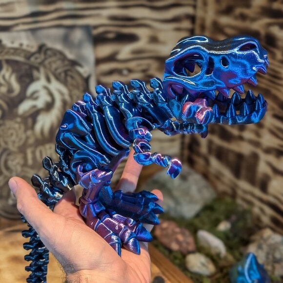 Skeleton Tyrannosaurus T-Rex Flexible Articulated Fidget Toy Dinosaur 3D Printed - Picture 3 of 9